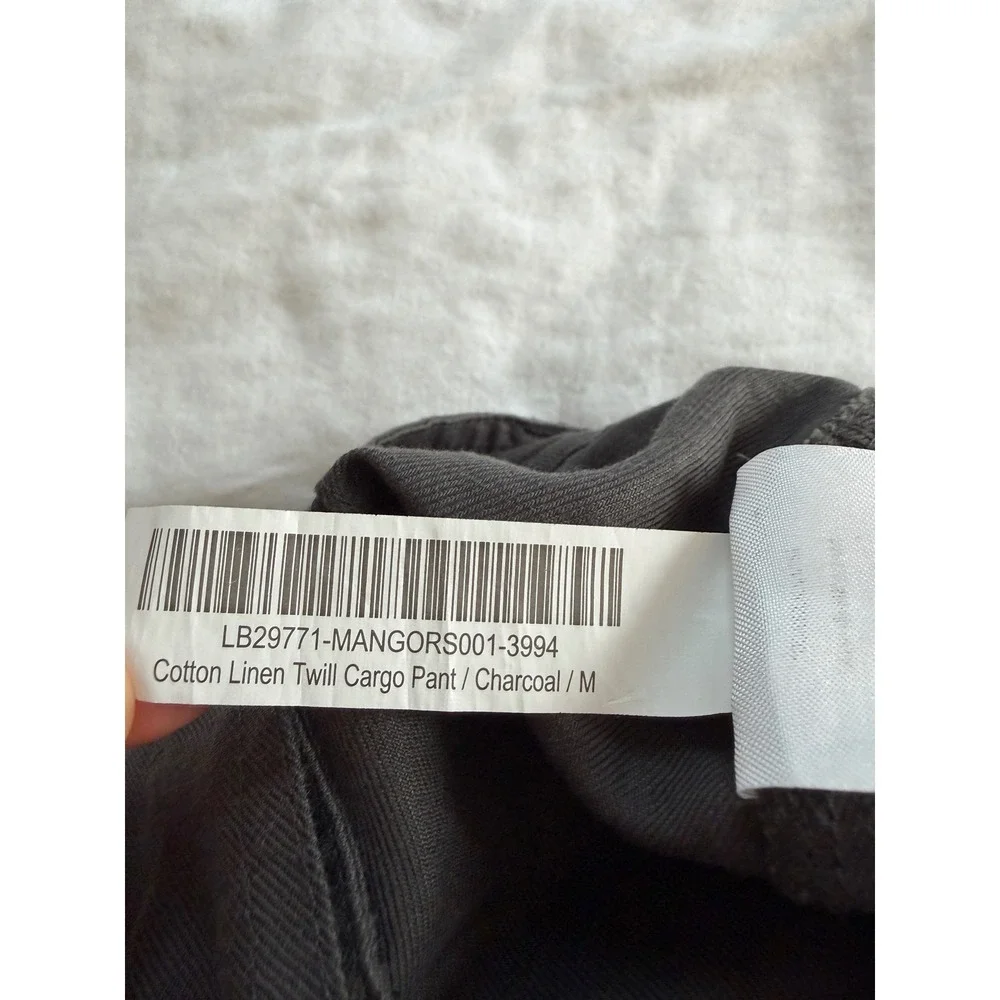 Quince Cotton Linen Twill Cargo Pants M Charcoal Gray Belted Utility Tapered